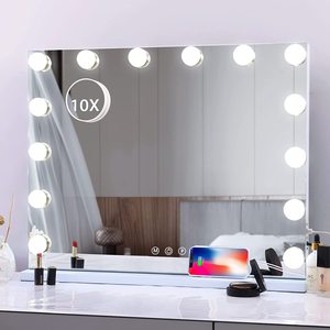 Lớn LED thắp sáng Vanity gương cho cô gái cá nhân Beauty Tabletop trang điểm bàn Vanity holly gỗ phong cách - Product Image 5