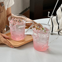 Luxe design creatieve vlinder fruitthee milkshake glas koude koffie beker sapbeker