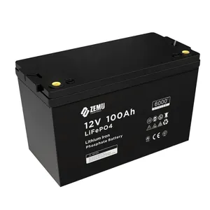 Bateria recarregável de íon de lítio, 6000 cílios profundos 24v 200ah lifepo4 bateria 12v100ah