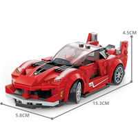 Block Car 2876 Racing Super Sports Car Pequeño MOC Ladrillo Modelo Educativo Ensamblar Bloques de construcción Colección de plástico Juguete para niños