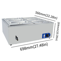 Buffet commercial en acier inoxydable dessus de table soupe 2 3 4 6 Pot chauffe-aliments électrique Bain Marie