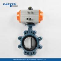 Positionneur de vanne papillon pneumatique modulante Carter à commande à distance, en fonte ductile WCB et acier inoxydable 304 CF8 PN10