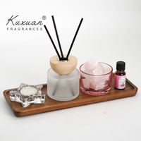 Ensemble de diffuseurs de roseaux sans flamme de luxe personnalisés ornements en cristal de haute qualité bougies d'art de parfum de longue durée pour chambre à coucher bureau
