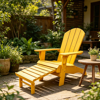 Chaises Adirondack pliantes en plastique pour jardin et terrasse, imperméables, avec repose-pieds escamotable