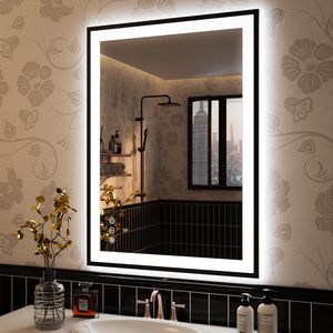 <span class=keywords><strong>Espejo</strong></span> de Baño LED Regulable <span class=keywords><strong>con</strong></span> <span class=keywords><strong>Luz</strong></span> Antivaho, Iluminación Frontal <span class=keywords><strong>y</strong></span> Trasera, Función de Memoria, <span class=keywords><strong>Espejo</strong></span> LED Enmarcado para Baño - Product Image 1
