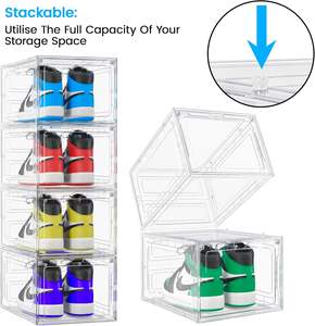 Boîte de rangement pour chaussures OEM de haute qualité, empilable, transparente, pour chaussures usagées - Product Image 6