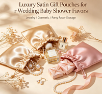 Sacs cadeaux personnalisés en satin de polyester avec cordon de serrage pour montres, sacs de Noël, cadeaux de fête Sweet 16, sacs de rangement pour bijoux, sacs de fête