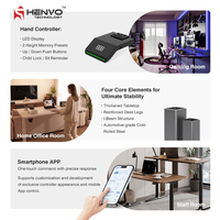 Henvo – Piétement de bureau électrique contemporain en acier, réglable en hauteur, double moteur, pour table assis-debout, avec verrouillage de sécurité enfant OEM