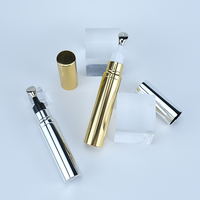 Emballage cosmétique en plastique 5ml 7.5ml 10ml Flacon pompe sans air pour sérum contour des yeux Or brillant PETG Emballage d'huile essentielle avec pompe