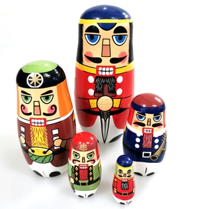 Juego de muñecas decorativas de Navidad de madera, juegos de muñecas anidadas, juguetes de regalo pintados a mano, regalo de madera, juguetes de madera - Product Image 3