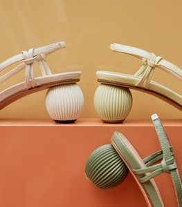 Giày mules da thật kiểu dáng lạ mắt, hình cầu tròn, thời thượng, thanh lịch, độc đáo, thiết kế sang trọng, cao gót dành cho nữ - Product Image 2