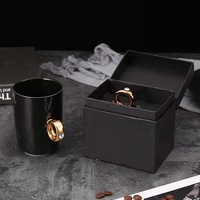 Vente flash - Tasse à lait en céramique créative en forme de diamant pour couple, avec logo personnalisé, pour coffret cadeau