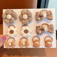 10 pièces mode fleur dessin animé mignon 2023 nouveau hiver cheveux accessoires ensemble Offre Spéciale cheveux poilus anneau cheveux cravates pour les filles