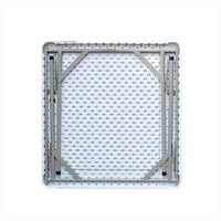 Einfacher Quadratischer Klappbarer Plastiktisch mit Metallrahmen-Beinen, Haushalt-Esstisch Tragbarer Outdoor Quadratischer Klapptisch für Camping