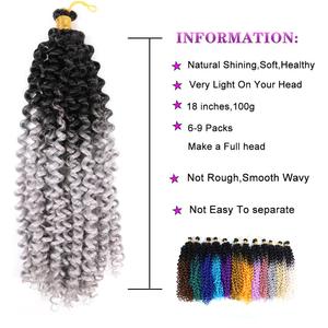 Hot Bán 18Inch Bán Buôn Xoăn Crochet Braid Tóc Crochet Twist Sóng Sâu Tóc Sóng Nước - Product Image 4