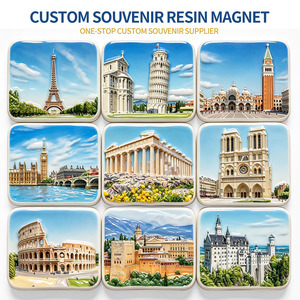 Aimants de réfrigérateur magnétiques de taille moyenne en résine, souvenirs touristiques personnalisés de villes européennes, cadeaux touristiques, imperméables et écologiques, vente en gros - Product Image 2