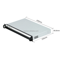 Boîtier de serveur 1U pour montage en rack, Mini ITX, profondeur 250 mm, alimentation flexible, 2 ventilateurs 4025, 1 baie de disque 3,5 pouces, 2 baies de disque 2,5 pouces, slot PCIe, USB 3.0