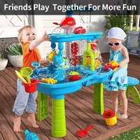 Rideau d'eau pour enfants cascade Playtable piscine sable plate-forme intérieur et extérieur jouets de plage multifonctionnels