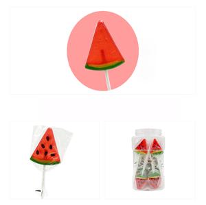 Sıcak satış tatlı meyveli sert Lolly Pop karpuz şekli uzun çubuk sert şeker lolipop - Product Image 5