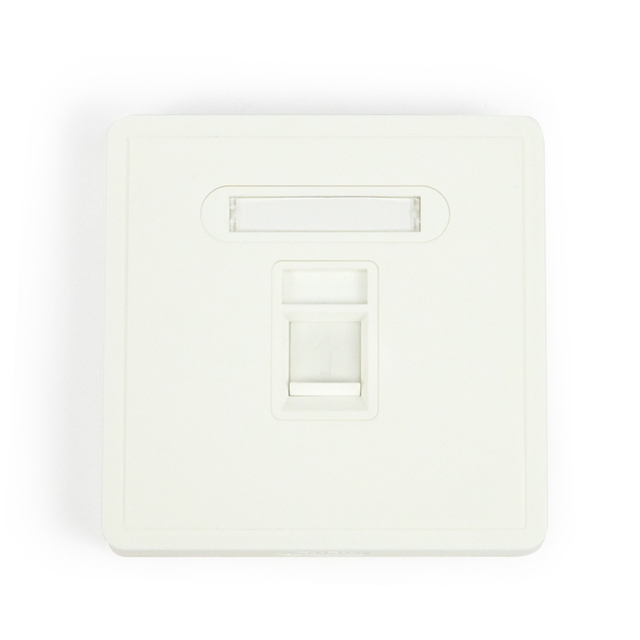Gigabit Ethernet Wall Plate 86x86cm RJ45 1 Port White ABS CE/ROHS Certified U-KCOM for Cat5/Cat6/Cat7/Cat5e/Cat6a/Cat8 Cables