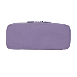 Trousse à crayons en PVC lavande format A5, sac de papeterie résistant à l'eau avec fermeture éclair et patch de marque - Product Image 3