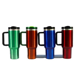 Vaso Térmico de Acero Inoxidable Transparente de 40 oz, Vaso Térmico de Gran Capacidad con Asa para Coche, Vaso Térmico con Pajita - Product Image 1
