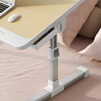 Bureau portable pliable de haute qualité pour ordinateur portable, support réglable en hauteur, table d'appoint portable avec tiroir pour le travail à domicile ou au bureau