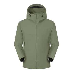 Hooded Lightweight Single Layer Windproof Jacket Unisex Outdoor Hiking Clothing Full Sleeve Natural Waist - Product Image 1