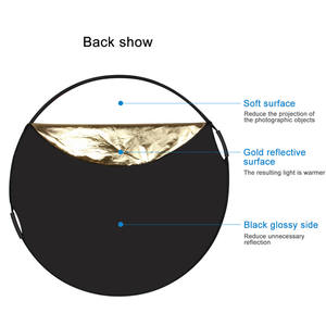 Réflecteur de caméra 60/<span class=keywords><strong>80</strong></span>/110 <span class=keywords><strong>cm</strong></span> 5 en 1 panneau réflecteur rond avec/sans poignée Portable Photo Studio éclairage photographie - Product Image 5