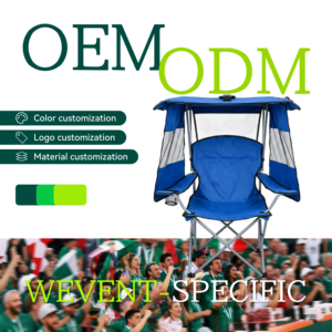 Chaise pliante OEM ODM personnalisée en alliage d'aluminium confortable avec pare-soleil et <span class=keywords><strong>porte</strong></span>-gobelet, portable pour camping en extérieur, vente en gros, MOQ - Product Image 1