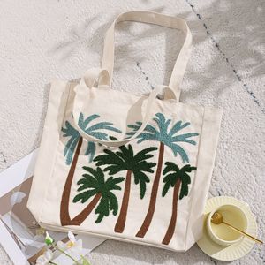 Sac de plage d'été personnalisé <span class=keywords><strong>en</strong></span> <span class=keywords><strong>toile</strong></span> blanche 10oz avec broderie, sac fourre-tout réutilisable <span class=keywords><strong>en</strong></span> <span class=keywords><strong>toile</strong></span> brodée - Product Image 3