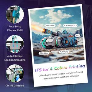 Imprimante <span class=keywords><strong>3D</strong></span> <span class=keywords><strong>FLASHFORGE</strong></span> AD5X multicolore 4 couleurs, IFS 600 mm/s, haute vitesse, extrudeuse directe 300C, nivellement automatique, entièrement métallique - Product Image 2