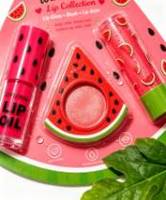 Collection de Lèvres Pastèque Populaire 2026 en Gros – Kit Maquillage Fruité Adorable 3-en-1 : Huile à Lèvres, Baume à Lèvres et Blush