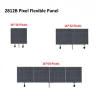 Panel lampu DC 5V WS2812B senar cahaya 8x8 8x32 16x16 256 piksel dapat disesuaikan secara individu matriks layar LED fleksibel untuk lanskap