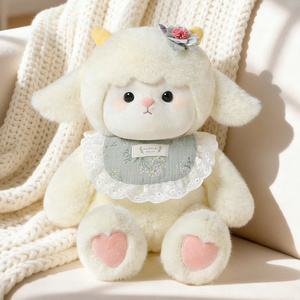 Colección de Peluches Kawaii de Oveja, Oso y Conejo con Atuendos Delicados, Ideal para Decoración de Cuartos de Niños y Regalos Navideños - Product Image 2