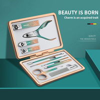 Ensemble de coupe-ongles 10 en 1, ensemble de manucure en acier inoxydable, outils professionnels pour couper les ongles incarnés, étui en aluminium, cadeau