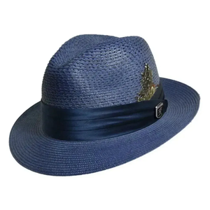 Chapeau Panama Fedora en paille Toquilla équatorienne avec bande décorative, large bord, protection UV, chapeau de soleil d'été pour adulte - Product Image 4
