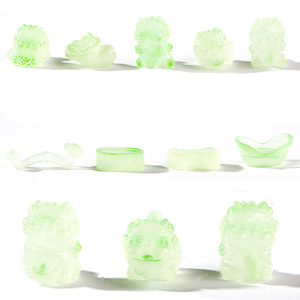 เครื่องประดับหยกพิกซิวขนาดเล็ก งานแกะสลักเรซิ่นทรงกลม ของตกแต่งบ้าน - Product Image 2
