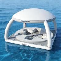 Plateforme flottante gonflable de qualité commerciale pour 4 personnes avec auvent, en PVC, couleurs et logo personnalisés, garantie 3 ans pour yacht