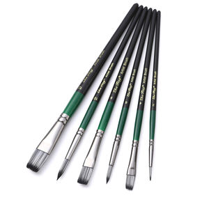 Lot de 6 pinceaux professionnels pour artistes, à pointe plate et angulaire, pour peinture acrylique, huile, <span class=keywords><strong>aquarelle</strong></span>, gouache, poils en nylon - Product Image 5