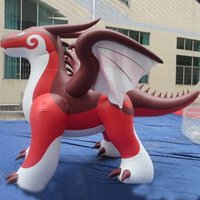Figure de dessin animé en PVC hermétique personnalisée en usine dragon volant gonflable rouge à vendre