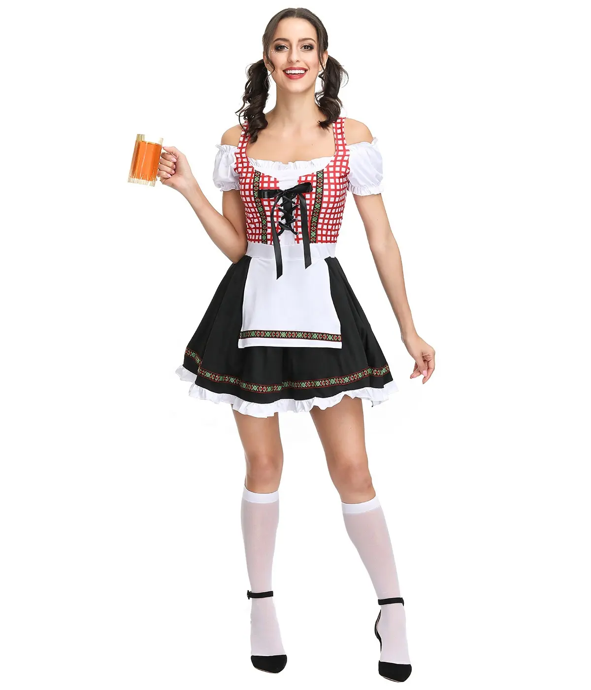 Robe déguisement Beer Babe Oktoberfest pour femme avec tablier