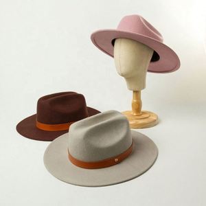 Nuevo Sombrero Fedora de Fieltro de Lana con Decoración de Cuero Estilo Vaquero para Niños y Niñas - Product Image 2