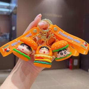 New Creative Fun Hamburg Crayon Small New Keychain Cute Animation Car Bag Pendant Couple Best Selling Gift