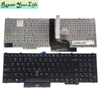 Keyboard Laptop Backlit AS untuk Lenovo Thinkpad P50 20EN P50 20EQ P70 20ER P70 20ES P51 P71 SN20H35156 Keyboard dengan Bingkai Hitam