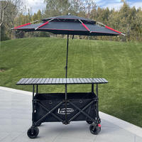 Chariot à main pliable en métal avec poignée télescopique, hauteur réglable, capacité de charge de 240 kg, roues tout-terrain pour le camping et les activités de plein air