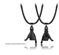 Lot de 2 colliers créatifs avec pendentifs doigts, bijoux pour couple, collier ras-du-cou mains dans les mains pour femmes et hommes, collier d'amitié BFF