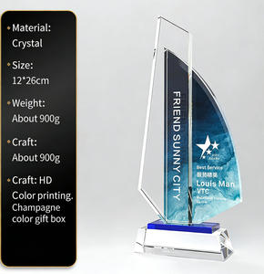 Trophée Créatif en Cristal Sablé Personnalisable pour Réunions Annuelles et Commémoration des Employés Exceptionnels - Product Image 6