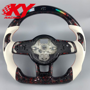 Volante Deportivo Personalizado de Fibra de Carbono Forjado con LED e Indicador de RPM para Volkswagen Mk7 MK7.5 MK6 MK8 GTI Polo GTS R Golf 7 GTD Tiguan Scirocco GTS - Product Image 1