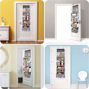 Hot Sale Wall Mount Hanging Storage Organizer Clear Window Door Hanging Organizers With 6 <b>Hooks</b> - Product Image 6